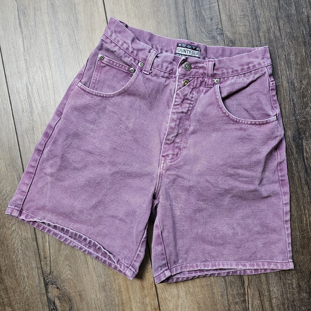 OVO Purple Jean Shorts Distressed Denim